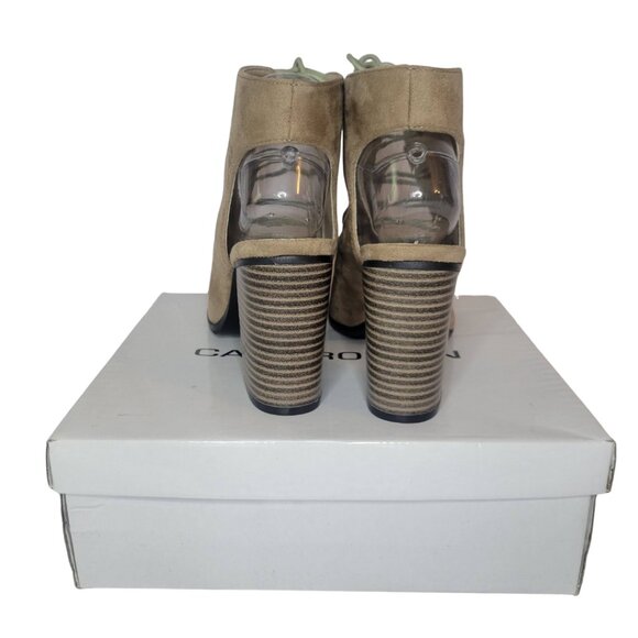 CAPE ROBBIN CARRIE-5 LACE-UP LOW HEEL BOOTIE SIZE 9 NUDE - Picture 3 of 8